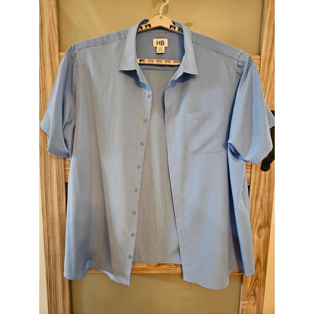 3XLT Tall Baby Blue Camp Shirt by HB Excellent Like New Soft Comfortable
